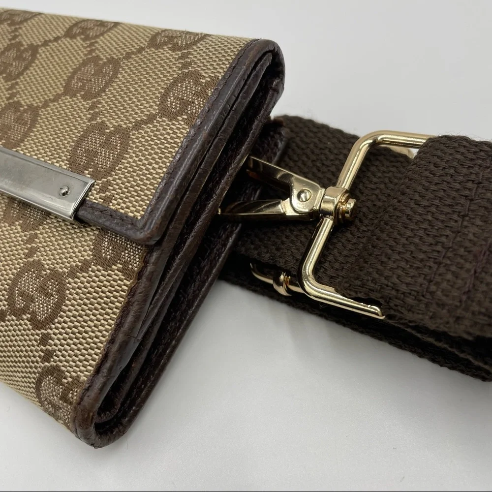 Gucci Brown Monogram Crossbody Belt Bag